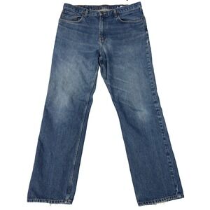 Eddie Bauer Traditional Fit Jeans Men's Size 38x34 (38x32 Fit) Blue Straight Leg